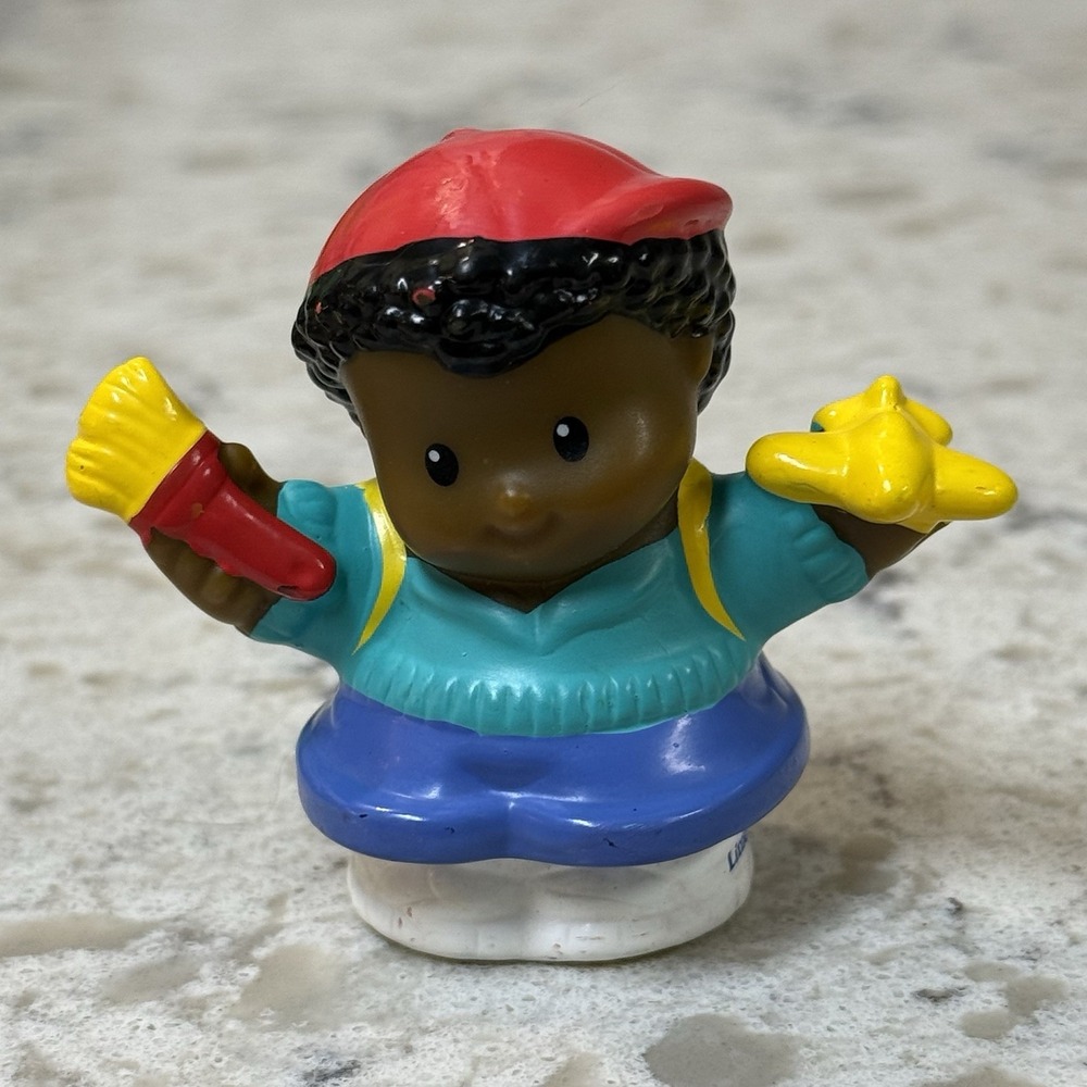 Fisher Price Little People Michael Boy Airplane Paintbrush Black Hair 2005 2007